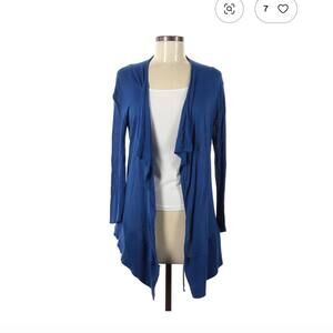 Cache Blue Rayon Spandex Cardigan Size M